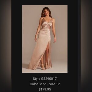 David’s bridal bridesmaid dress, pink/sand/sink